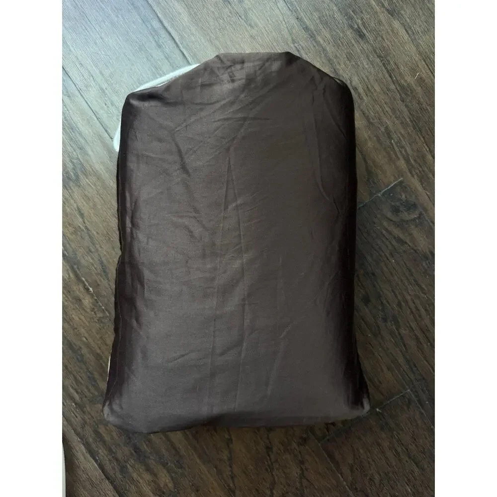 Quince Signature Giza Cotton Sateen Duvet Cover Set Espresso Full/Queen NWOT